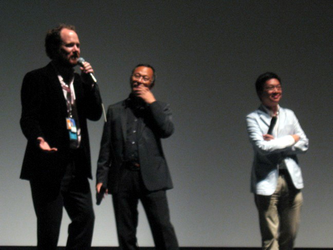Vengeance Q&A (From L-R: MM Programmer Colin Geddes, director Johnnie To and To's colleague and translator).